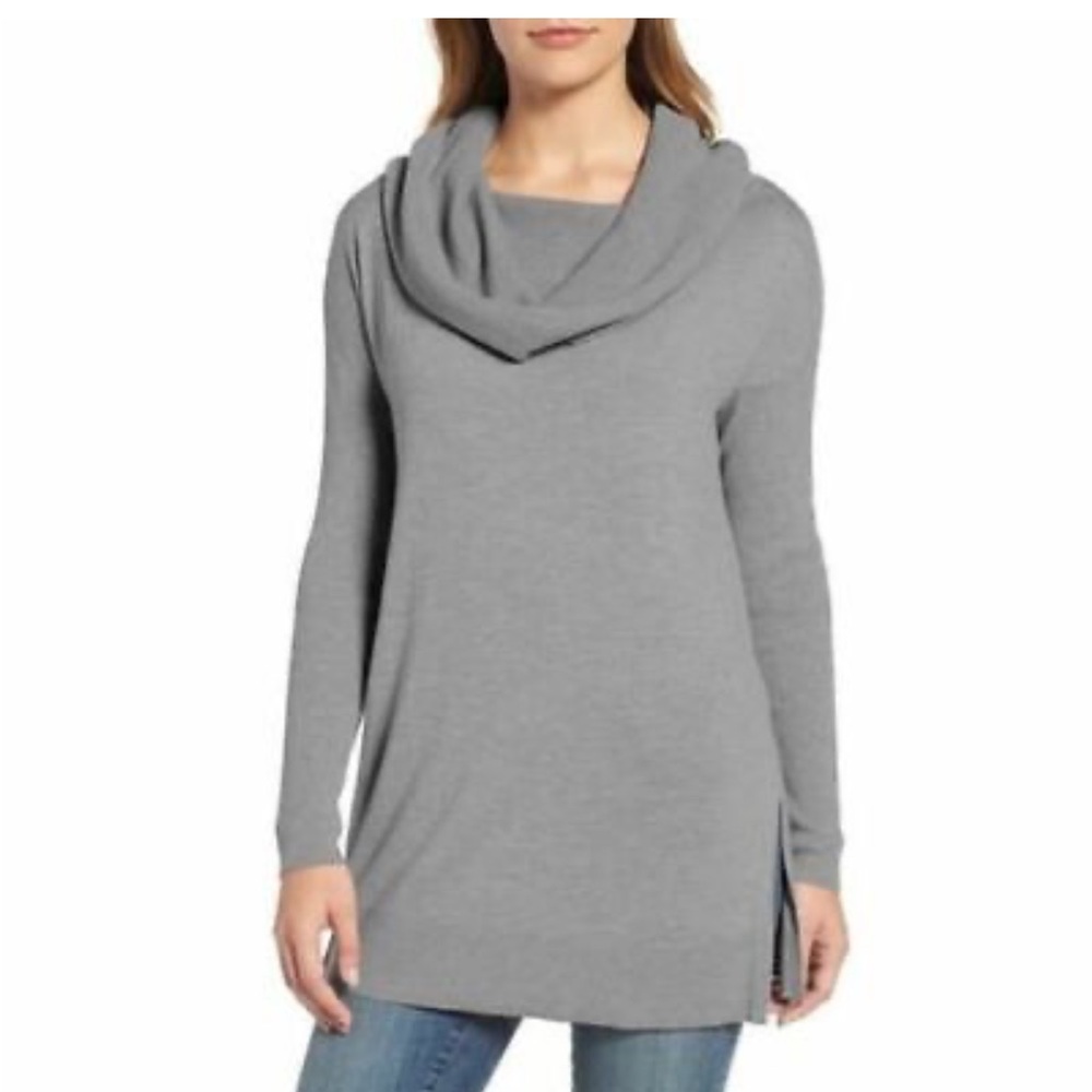 Caslon 3 in 1 Convertible Side Slit Cowl Neck Tunic